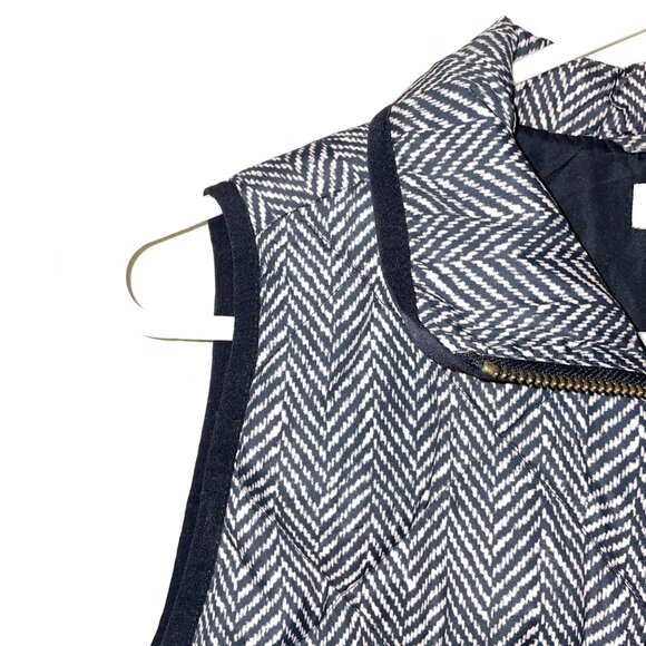 J. Crew Womens Herringbone Quilted Vest With Pockets & Gold Zipper Size Small - Picture 2 of 8